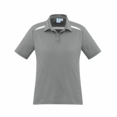 Biz Collection P901LS Ladies Sonar Polo_ Silver_White