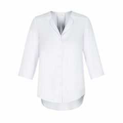 Biz Collection S015LT Ladies Lily Longline Blouse_ White