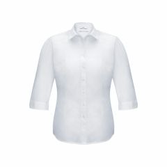 Biz Collection S812LT Ladies Euro 3_4 Sleeve Shirt_ White