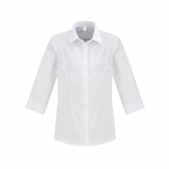 Biz Collection S912LT Ladies Regent ¾ Sleeve Shirt_ White