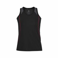 Biz Collection SG407L Ladies Razor Singlet_ Black_Red