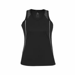 Biz Collection SG407L Ladies Razor Singlet_ Black_White