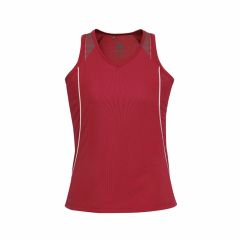 Biz Collection SG407L Ladies Razor Singlet_ Red_White