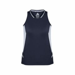 Biz Collection SG702L Ladies Renegade Singlet_ Navy_White_Silver