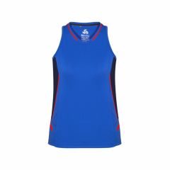 Biz Collection SG702L Ladies Renegade Singlet_ Royal_Navy_Fluoro 