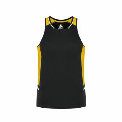 Biz Collection SG702M Mens Renegade Singlet_ Black_Gold_Silver