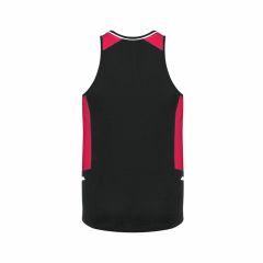 Biz Collection SG702M Mens Renegade Singlet_ Black_Red_Silver