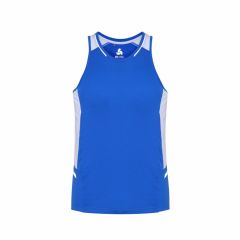 Biz Collection SG702M Mens Renegade Singlet_ Royal_White_Silver