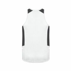 Biz Collection SG702M Mens Renegade Singlet_ White_Black_Silver