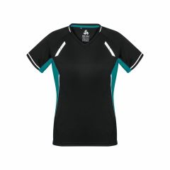 Biz Collection T701LS Ladies Renegade Tee_ Black_Teal_Silver