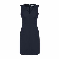 Biz Corporates 30121 Womans Sleeveless V Neck Dress_ Navy