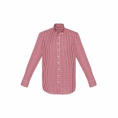 Biz Corporates Mens Springfield Long Sleeve Shirt Cardinal