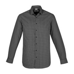 Biz Corporates RS070ML Mens Noah Long Sleeve Shirt_ Black_White