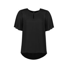 Biz Corporates Womens Vienna Short Sleeve Blouse_ Black