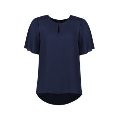 Biz Corporates Womens Vienna Short Sleeve Blouse_ Navy