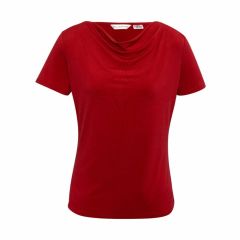 Biz Ladies Ava Drape Knit Top Red