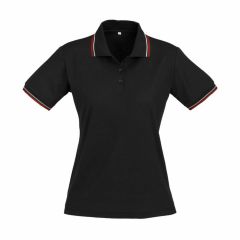 Biz Ladies Cambridge Polo Black Red White