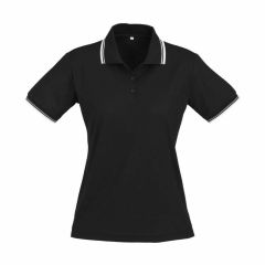 Biz Ladies Cambridge Polo Black White White