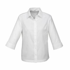 Biz Ladies Luxe 3_4 Sleeve Shirt White