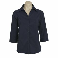 Biz Ladies Metro 3_4 Sleeve Shirt Navy