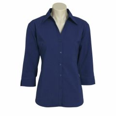 Biz Ladies Metro 3_4 Sleeve Shirt Royal