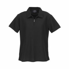 Biz Ladies Micro Waffle Polo Black