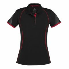 Biz Ladies Razor Polo Black Red