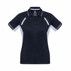 Biz Ladies Renegade Polo Navy White Silver