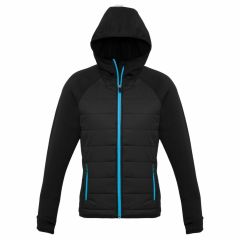 Biz Ladies Stealth Tech Hoodie Black Cyan