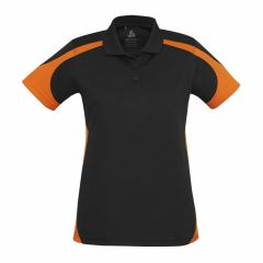 Biz Ladies Talon Polo Black Orange