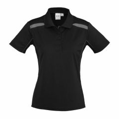 Biz Ladies United Short Sleeve Polo Black Ash