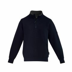 Biz Mens 1_4 Zip Brushed Fleece Navy