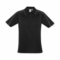 Biz Mens Blade Polo Black Silver Grey