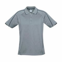 Biz Mens Blade Polo Silver Grey Black