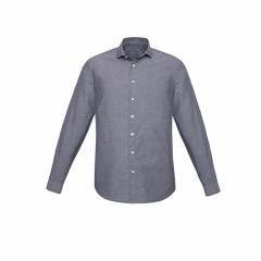 Biz Mens Charlie Slim Fit Long Sleeve Shirt Navy 