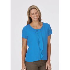 City Collection 2285 Ladies Cascade Short Sleeve Top_ Aqua