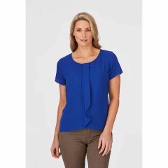 City Collection 2285 Ladies Cascade Short Sleeve Top_ Cobalt