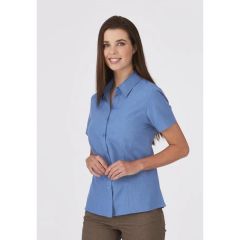 City Collection Ladies Ezylin Short Sleeve Shirt_ Blue 