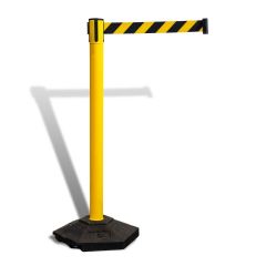 Crowd Control Barrier 920mm Yellow Post with 2m Black_Yellow Retr