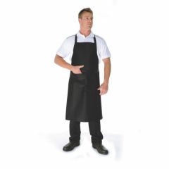 DNC 2511 200gsm Poly Cotton Full Bib Apron With Pocket_ Black