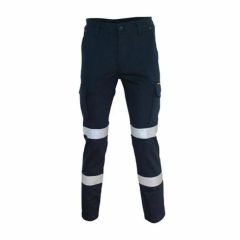 DNC 3367 260gsm SlimFlex Biomotion Taped Cotton_Elastane Cargo Pants_ Navy