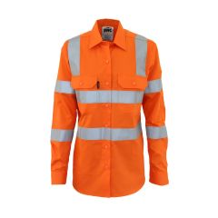 DNC 3742 155gsm Ladies Lightweight Cotton Drill Shirt VIC Rail_ L