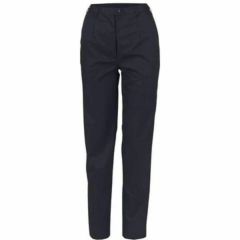 DNC 4552 Ladies Poly_Cotton Permanent Press Flat Front Pants_ Navy