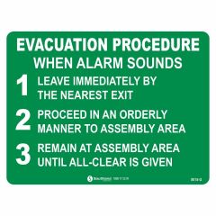 Evacuation Procedure Sign