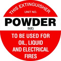 Fire Extinguisher Marker Powder B_E_ _White_ Sign