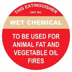 Fire Extinguisher Marker Wet Chemical Gold Sign