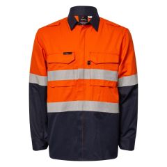 FlameBuster HRC2 Mens Hi Vis Reflective Open Front L_S Shirt w_ G