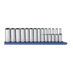 GearWrench 80562 14 Pc_ 3_8” Drive 12 Pt_ Deep Metric Socket Set