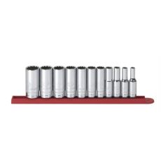 GearWrench 80563 11 Piece 3_8_ Drive 12 Point Deep SAE Socket Set