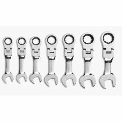 GearWrench 9570 7 Piece 72_Tooth 12 Point Stubby Flex Head Ratche